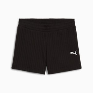 WARDROBE Essentials Women's Pointelle 4" Shorts, PUMA Black, extralarge-IND